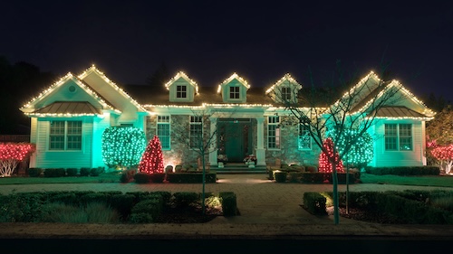 Christmas lighting installation